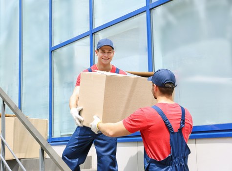 Packing and handling office furniture during a local move